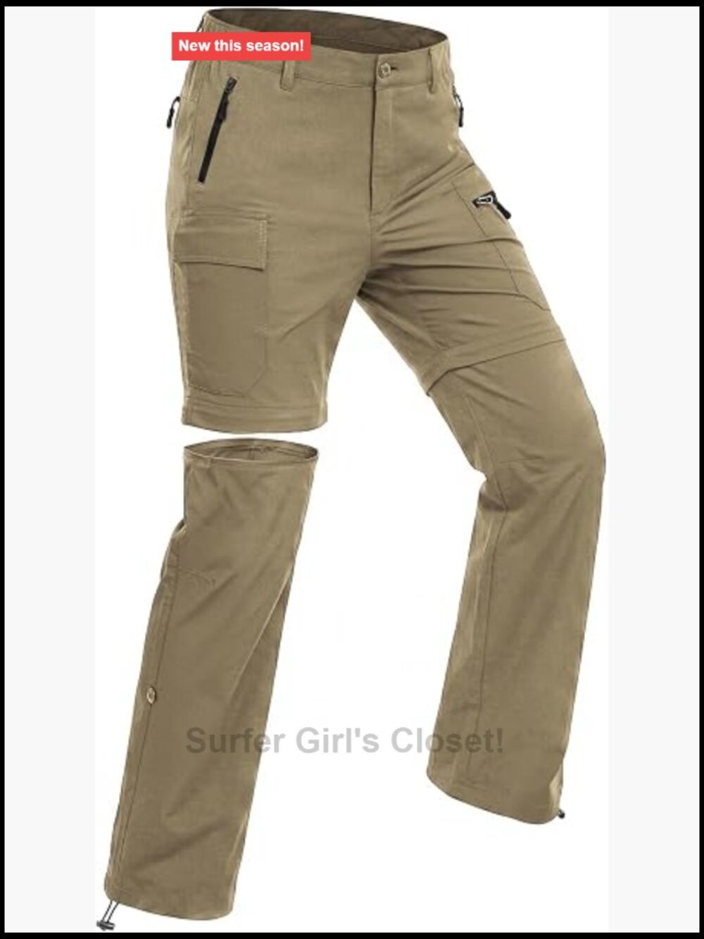 Women's Hiking Pants Convertible Zip-Off Quick-Dry Cargo Pants UPF 50+